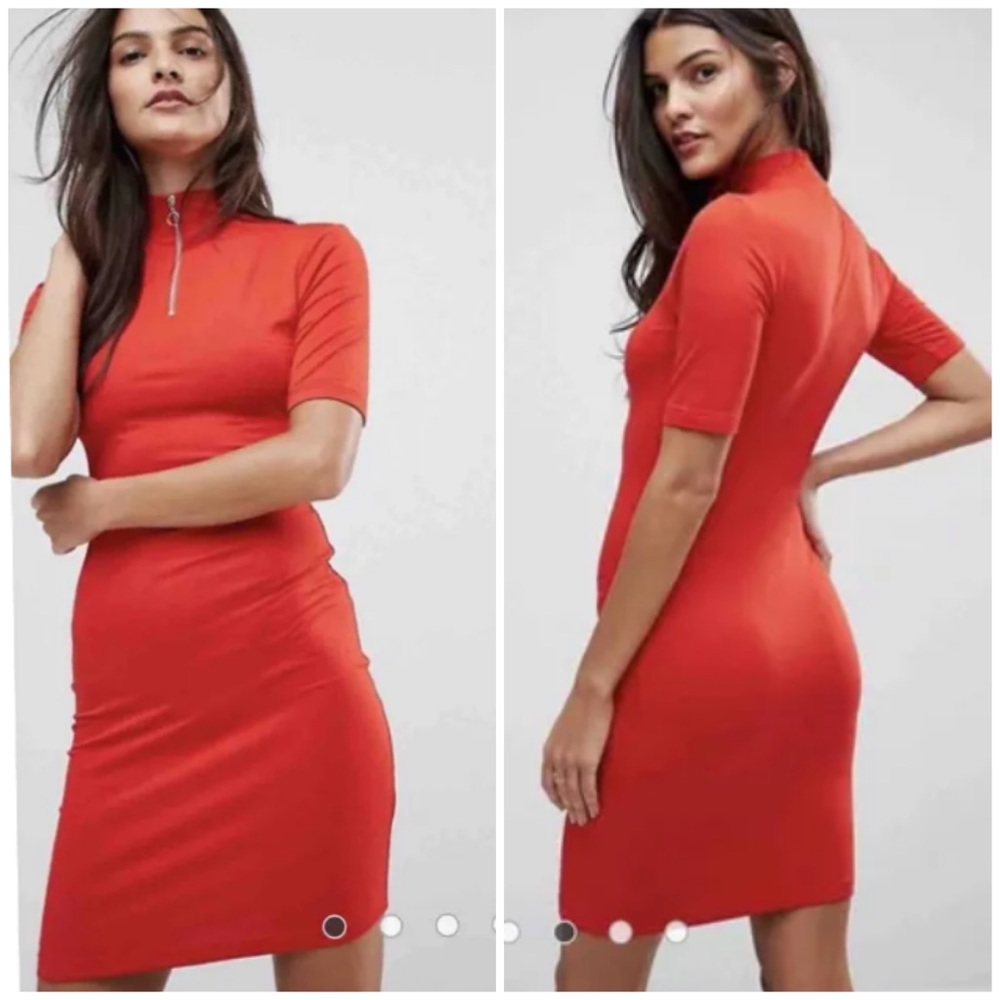 ASOS Jersey knit Red Dress Size 6